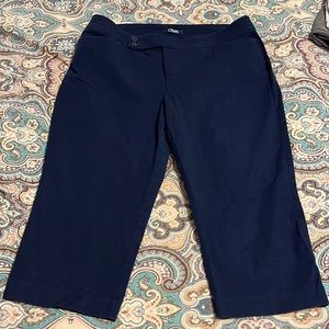 Chaps dressy navy capris size 16W